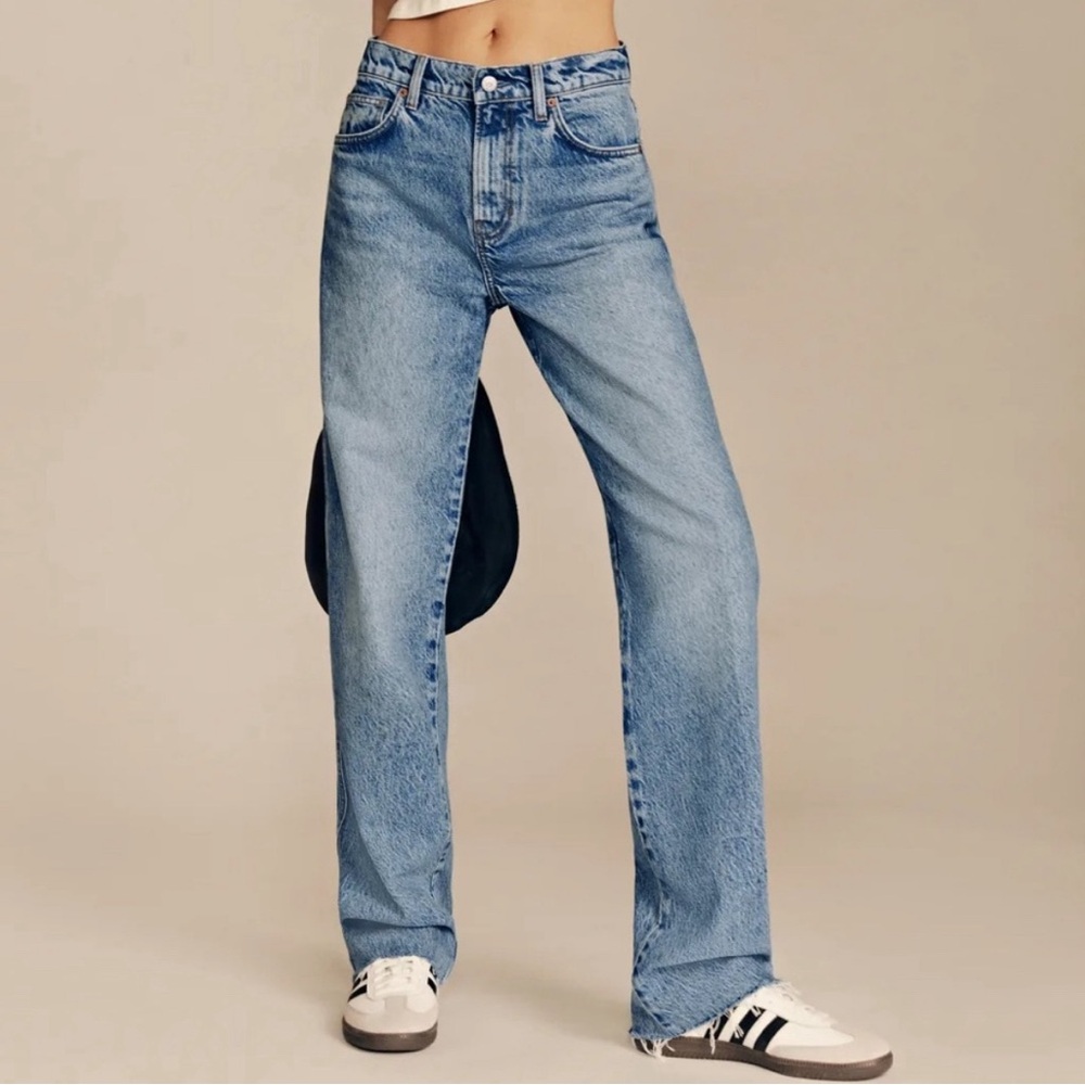 Reformation Light Blue Straight Leg Jeans